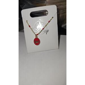 Disney Minnie Mouse Bow Red Enamel Charm Necklace.